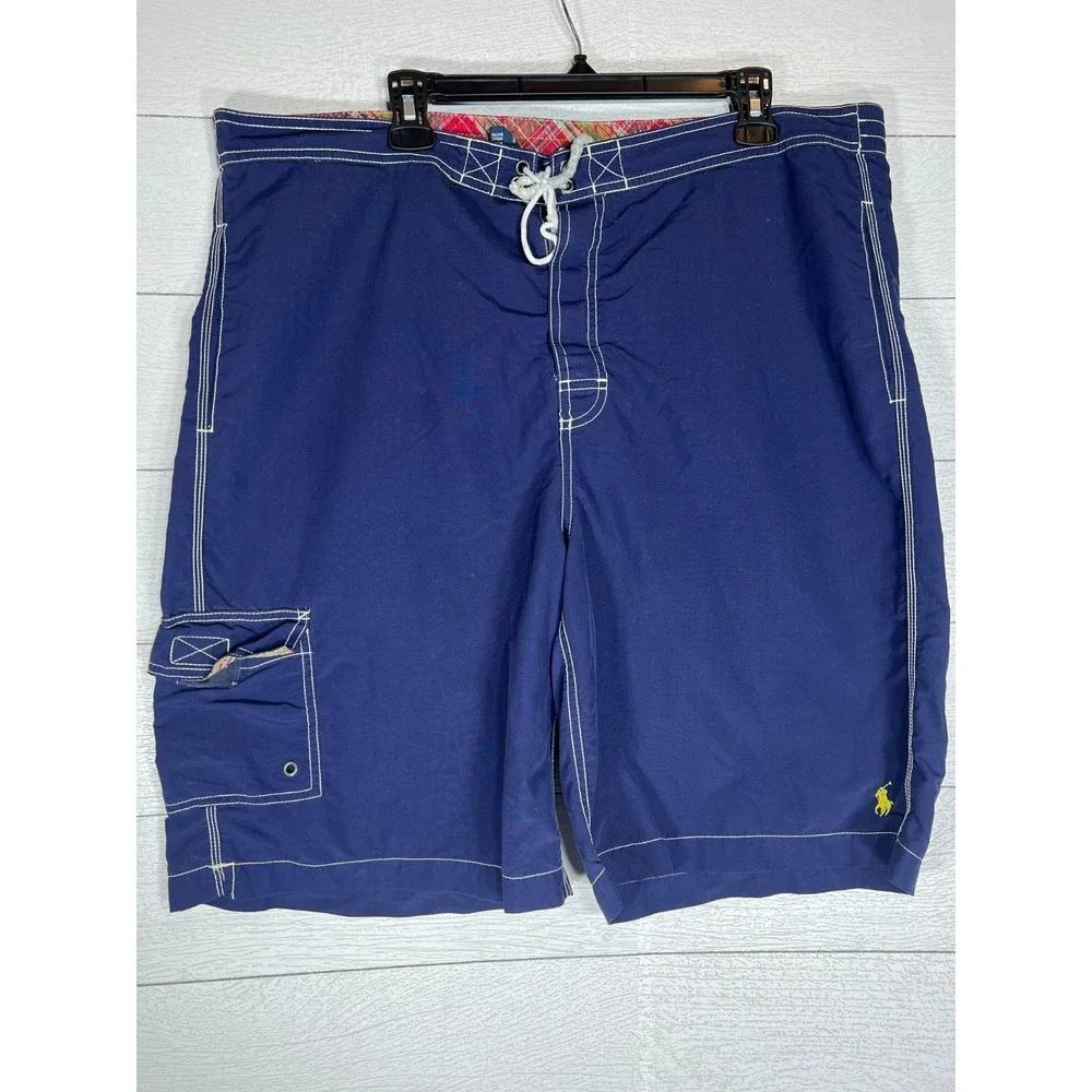 Polo Ralph Lauren XL Marine Blue Board Short Lined Swimsuit Trunks Swimwear